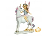 Figurină magică din ceramică „Unicorn și elf”
