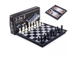 Șah, dame, joc de table - 3 în 1 (magnet)