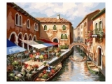 Piața de flori din Veneția, picturi pe număr
